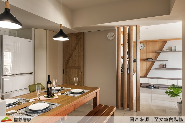 咖啡色餐廳室內裝潢設計，包括餐桌裝潢圖片