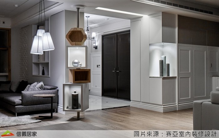 灰色玄關室內裝潢設計，包括裝潢圖片