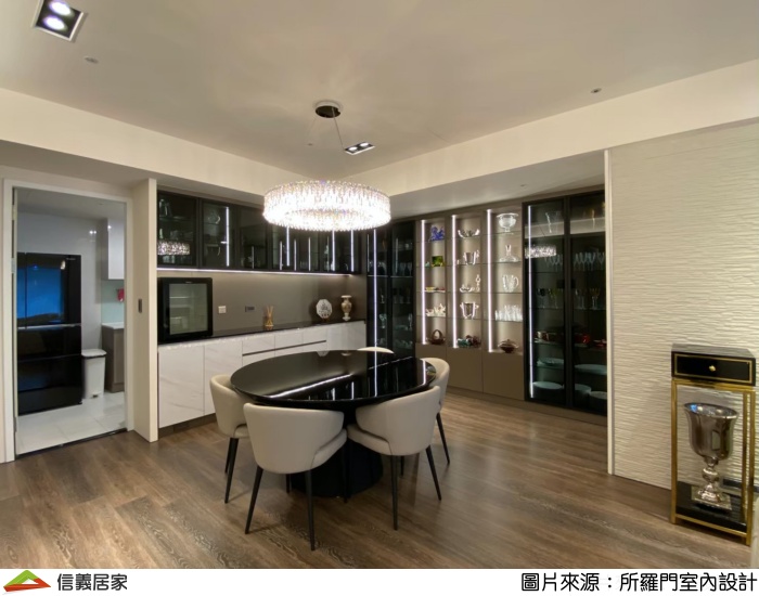 43坪絕美藝廊宅！微奢混搭風，在家用餐彷彿置身宴會廳