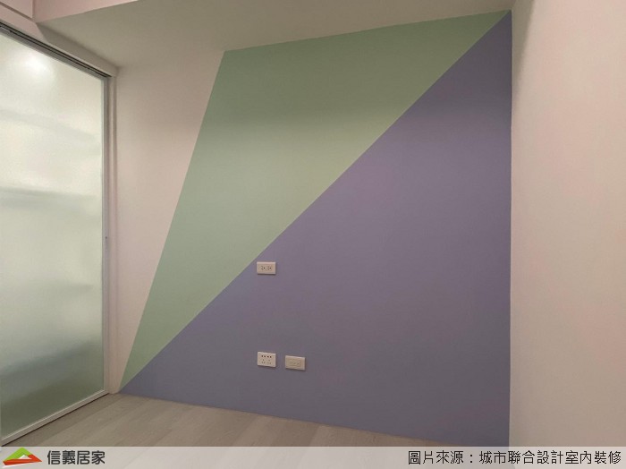 綠色臥室室內裝潢設計，包括收納櫃、床頭主牆、置物櫃裝潢圖片