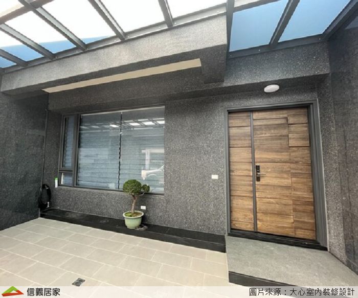 米色房子外觀室內裝潢設計，包括捲簾裝潢圖片